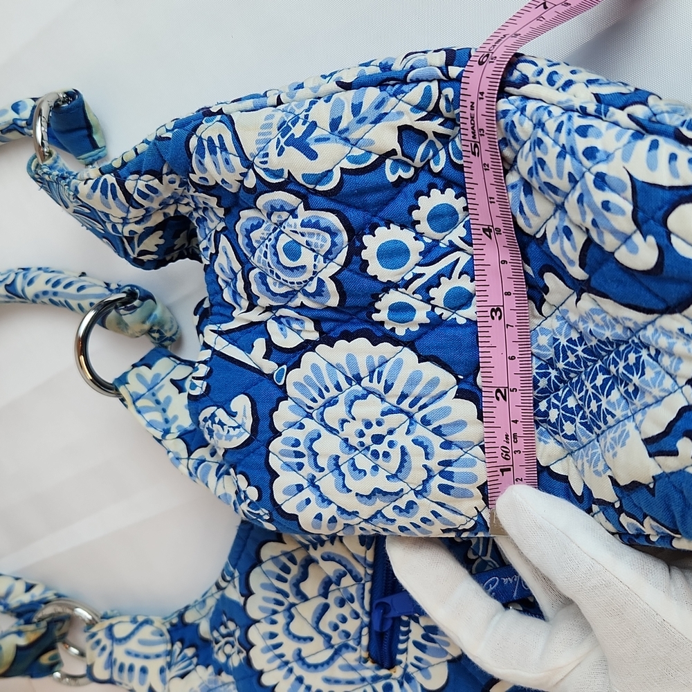 Vera Bradley Shoulder Bag Blue White Floral - Picture 16 of 16